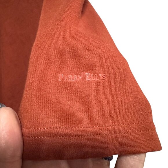 Perry Ellis Men’s L Luxury Pima Cotton Polo Shirt Rust Short Sleeve Solid - Picture 8 of 10